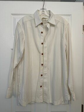 Long-sleeved off-white TOMMY BAHAMA beach shirt - Men's M